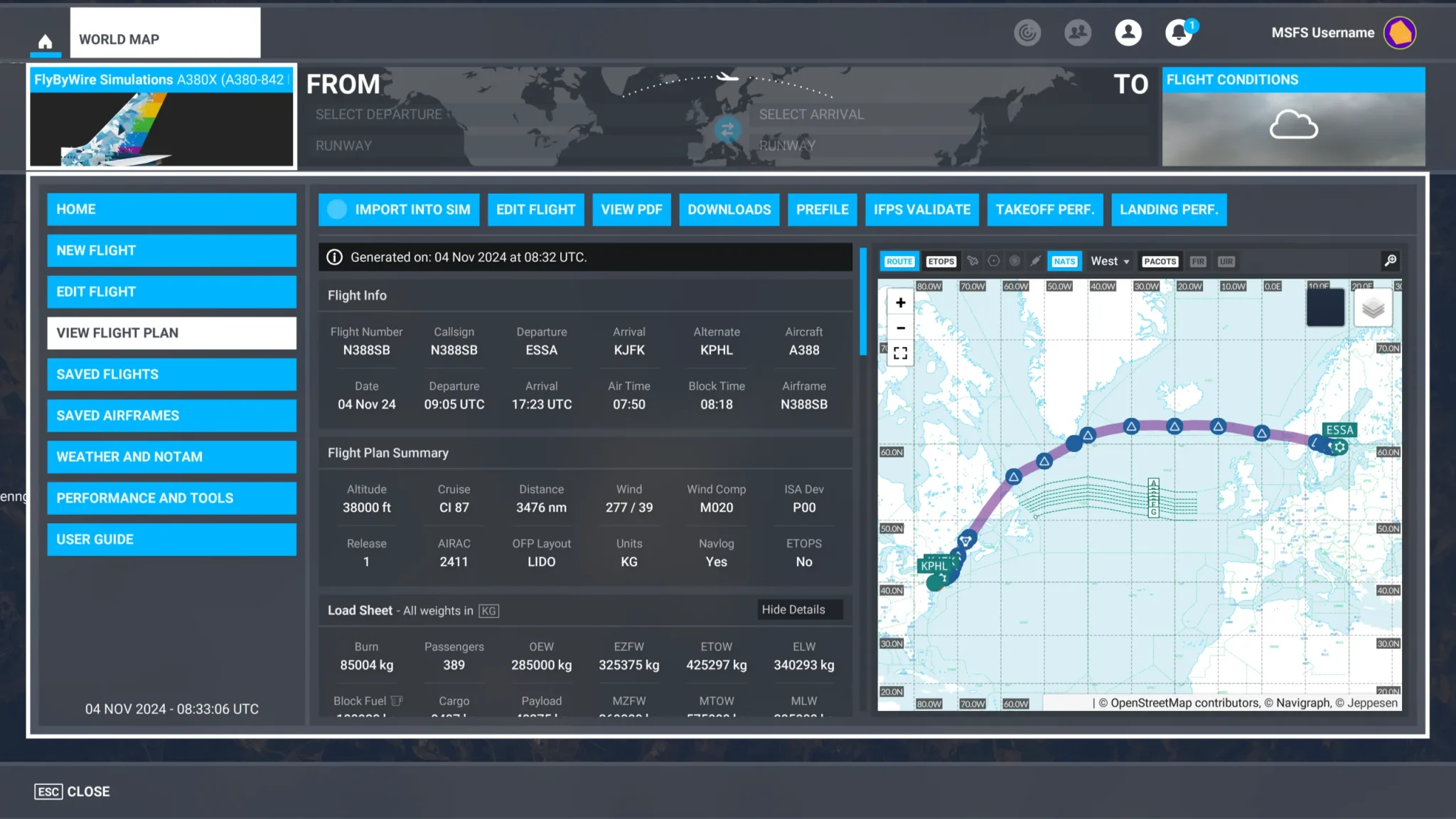 ¡Lanzamiento de SimBrief Dispatch para MSFS!